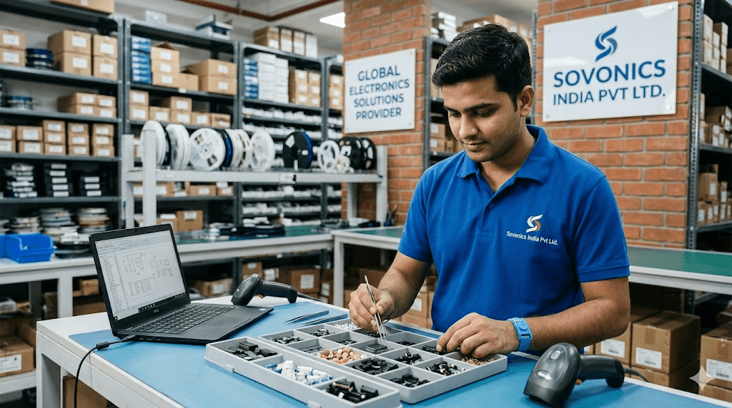 High-tech electronics components background